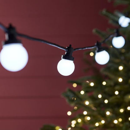 Pro Connect 20m 40 White Connectable Festoon Lights Black Cable