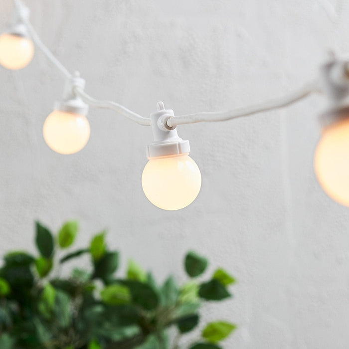 Pro Connect 25m 50 Warm White Connectable Festoon Lights White Cable
