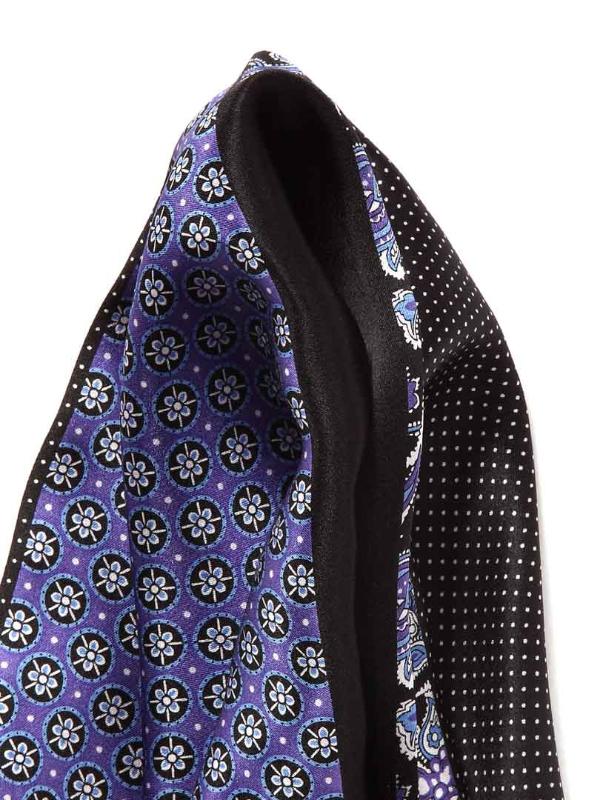 Purple/ Multi 4-in-1 Silk Pocket Square