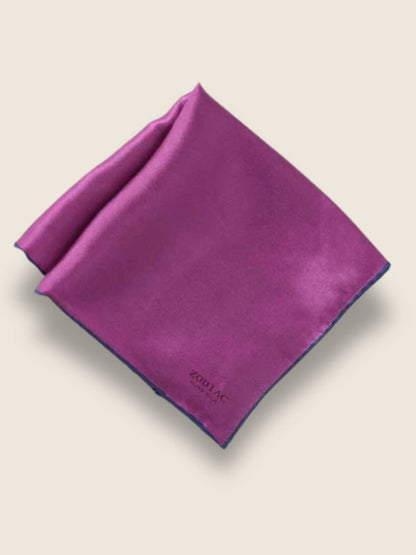 Purple/Navy Solid Silk Pocket Square