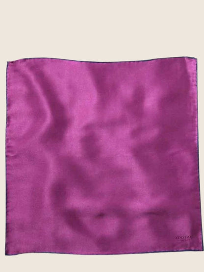 Purple/Navy Solid Silk Pocket Square