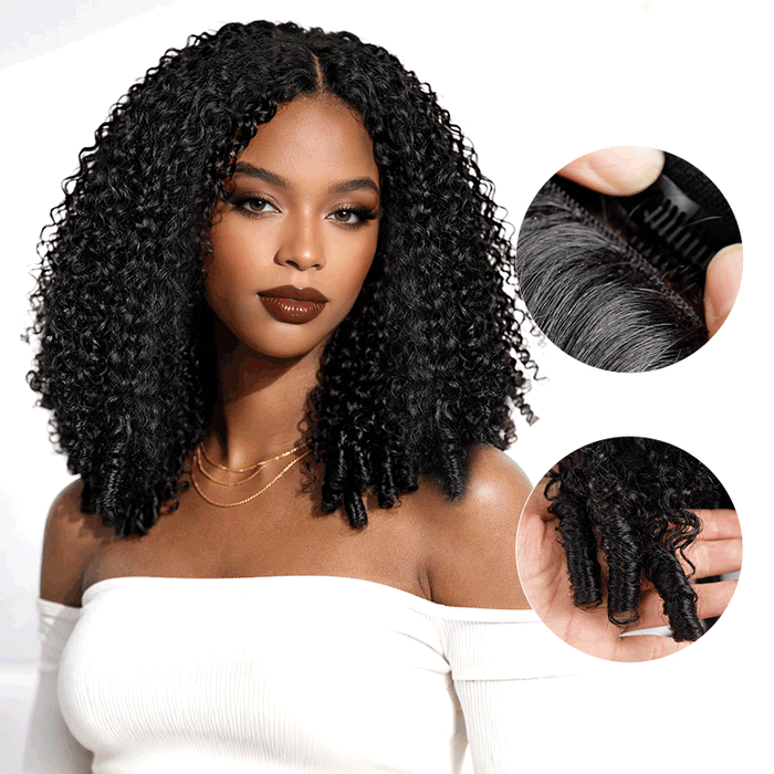 qvr glueless human hair wigs burmese curly v part wigs for black women protective hairstyle