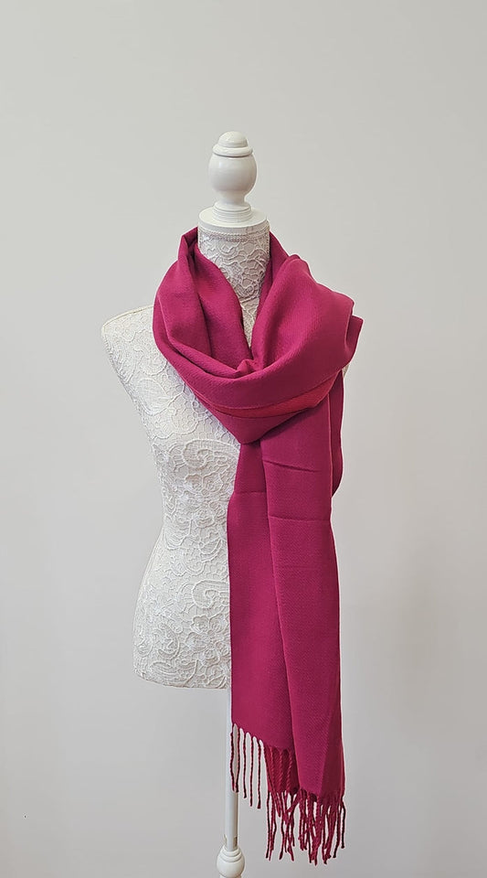 Raspberry Pink Cashmere Blend Scarf