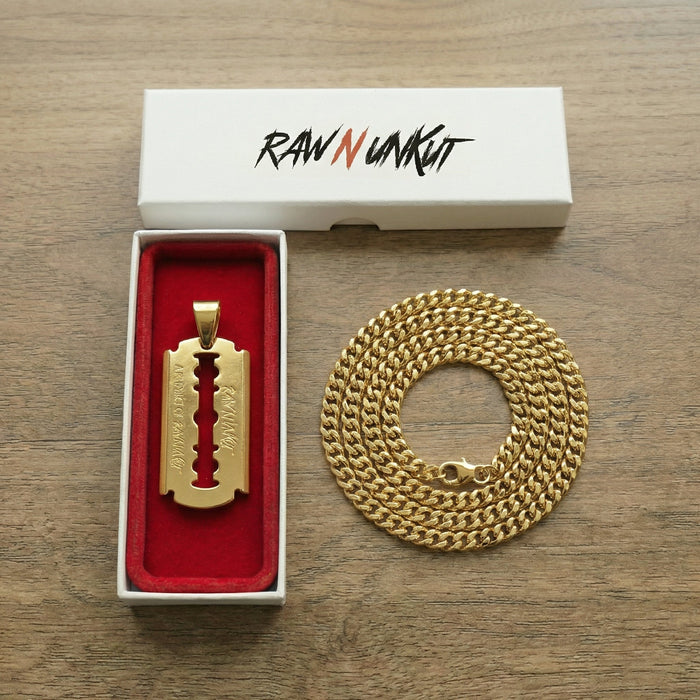 RAW N UNKUT RAZOR BLADE PENDANT + CHAIN