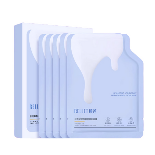 Rellet Hyaluronic Acid Extract Microemulsion Facial Mask 28g*5pcs - myernk