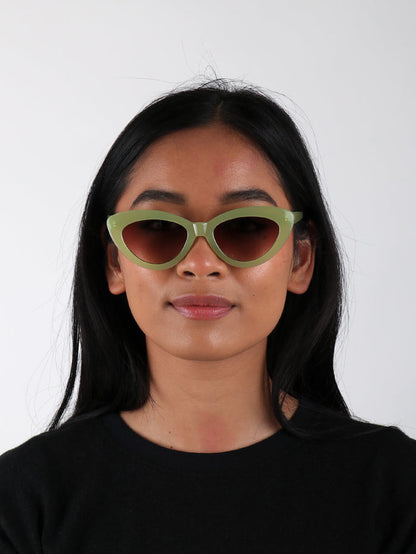 Retro Cateye Sunglasses | Sage Green-Image 2