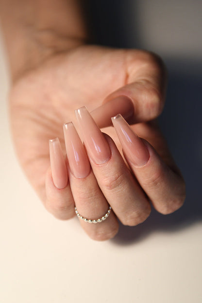 Royal Nude Press On Nails – Handmade Reusable Custom Nail Set