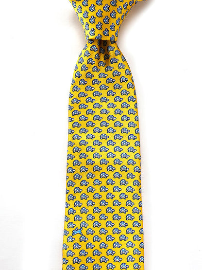 Saglia Printed Dark Gold Silk Tie