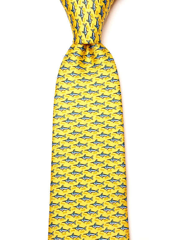 Saglia Printed Light Gold Silk Tie