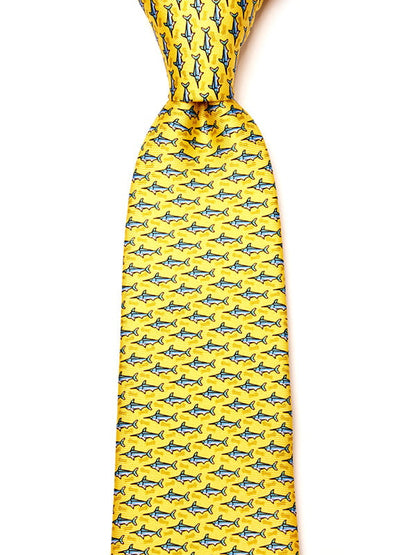 Saglia Printed Light Gold Silk Tie