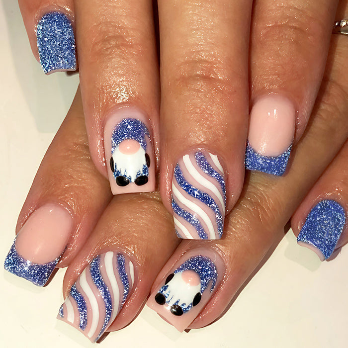 Santa blue glitter
