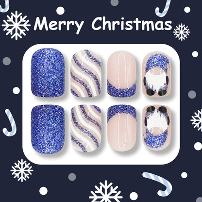 Santa blue glitter
