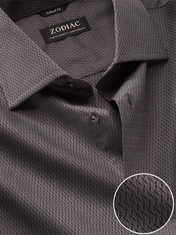 Savuto Black Solid Full Sleeve Single Cuff Tailored Fit Semi Formal Dark Cotton Shirt