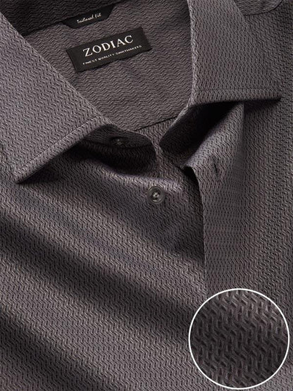 Savuto Black Solid Full Sleeve Single Cuff Tailored Fit Semi Formal Dark Cotton Shirt