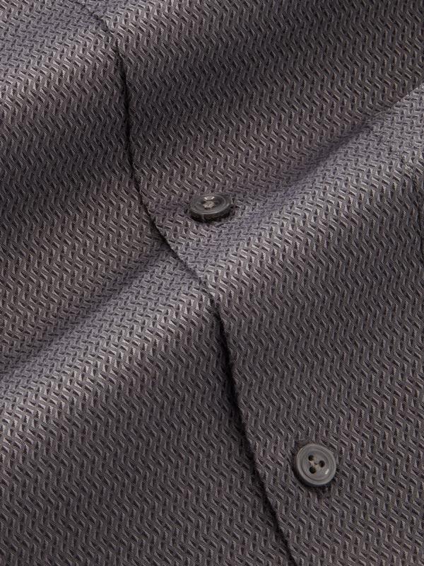 Savuto Black Solid Full Sleeve Single Cuff Tailored Fit Semi Formal Dark Cotton Shirt