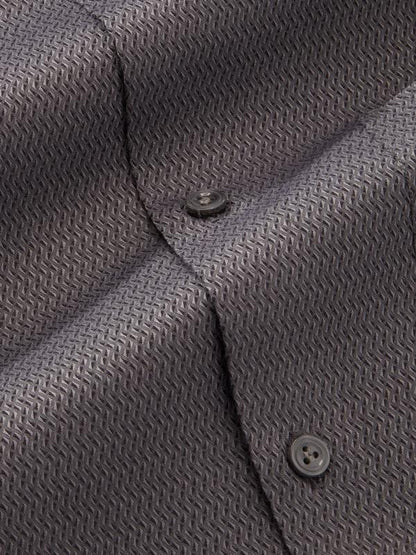 Savuto Black Solid Full Sleeve Single Cuff Tailored Fit Semi Formal Dark Cotton Shirt