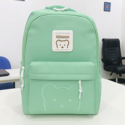 School Bag - Green - Bear - DW18