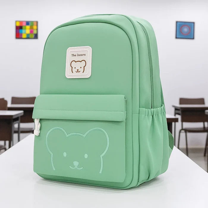 School Bag - Green - Bear - DW18