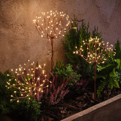 Set of 3 Gold Solar Starburst Stakes
