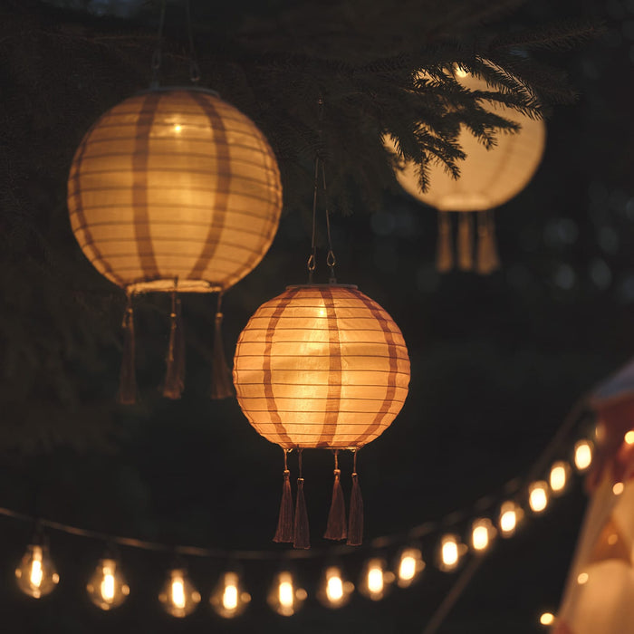 Set of 3 Lucena Tassel Solar Lanterns
