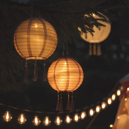 Set of 3 Lucena Tassel Solar Lanterns