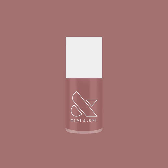 Olive and June Shacket nail polish bottle in warm rose neutral shade for long-lasting gel manicure or pedicure