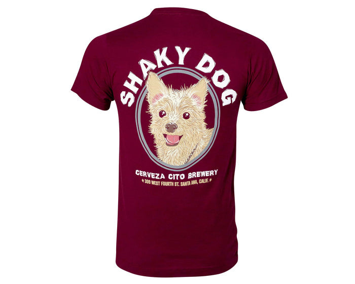 Shaky Dog Tee - Burgundy - Back