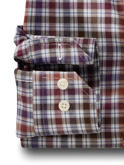 Sheringham Twill Brown Check Full Sleeve Tailored Fit Casual Cotton Shirt