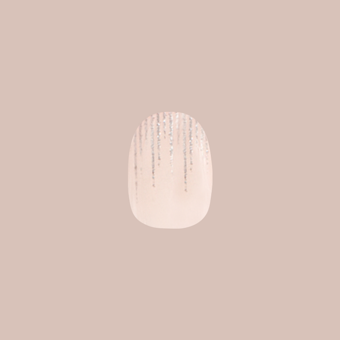 Shimmer Tinsel French - Press-On | Extra Short | Round