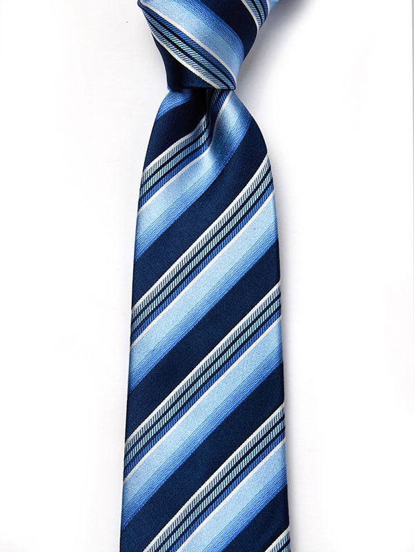 Sicilia Stripe Dark Blue Silk Tie