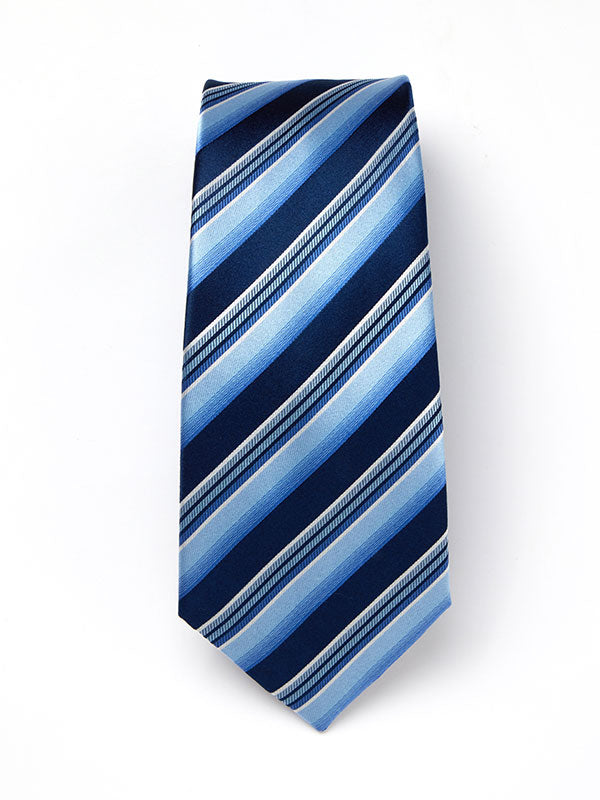 Sicilia Stripe Dark Blue Silk Tie