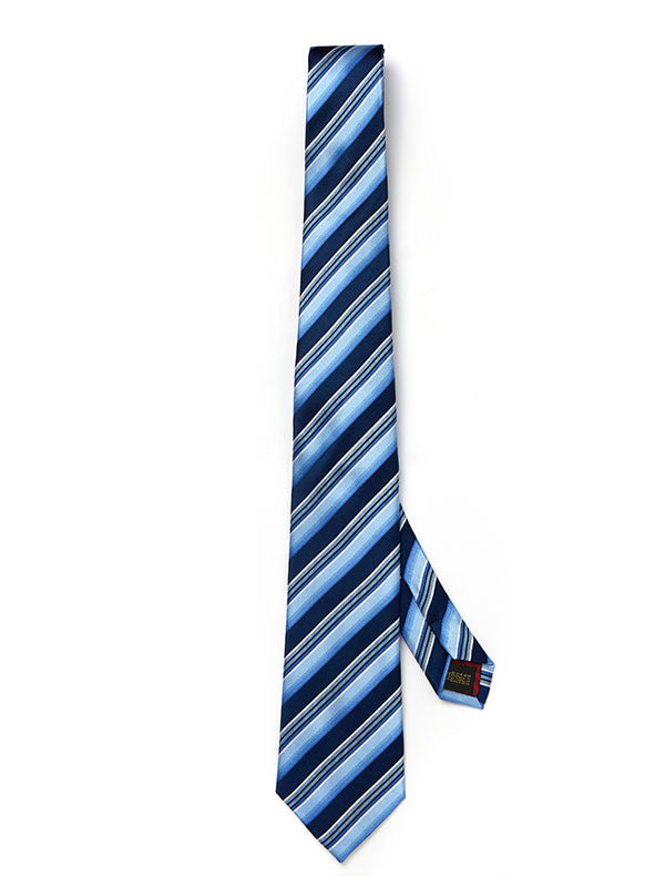 Sicilia Stripe Dark Blue Silk Tie