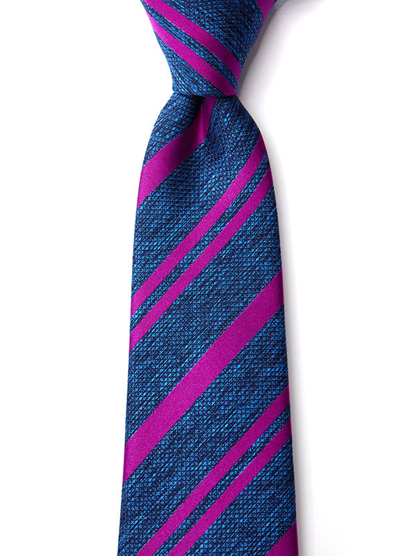 Sicilia Striped Dark Blue Silk Tie