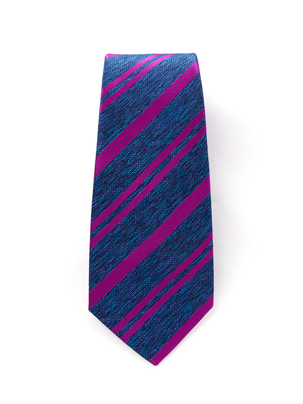 Sicilia Striped Dark Blue Silk Tie