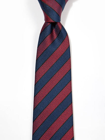 Sicilia Striped Dark Maroon Silk Tie