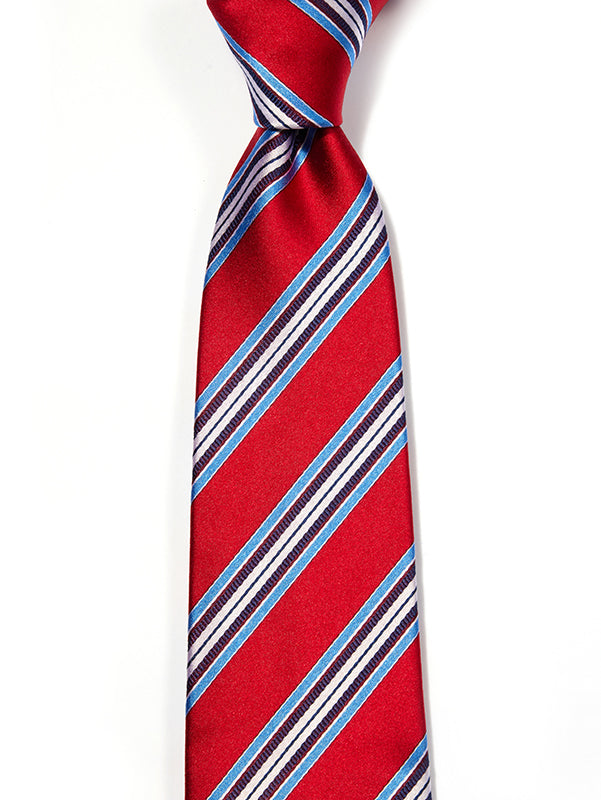 Sicilia Striped Dark Red Silk Tie