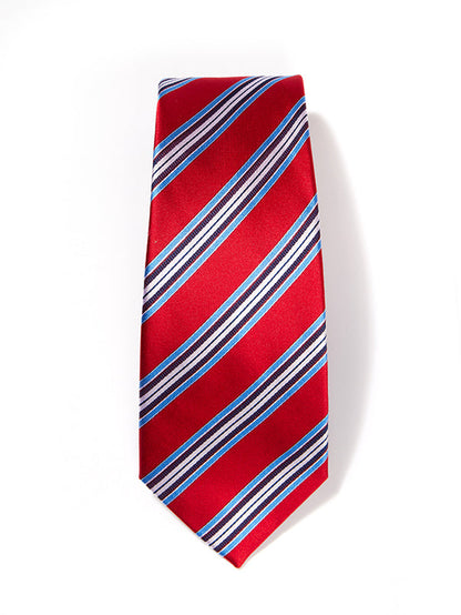 Sicilia Striped Dark Red Silk Tie