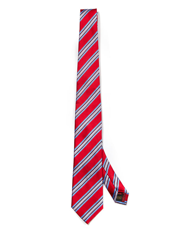 Sicilia Striped Dark Red Silk Tie