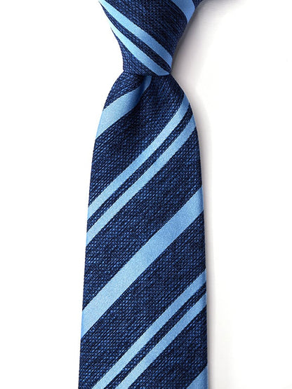 Sicilia Striped Navy Silk Tie