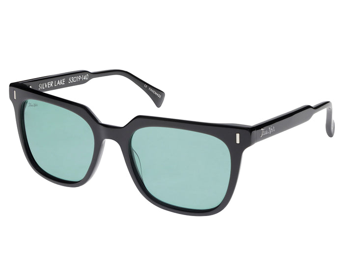 Silver Lake - Black w/ Bottle Green Lens