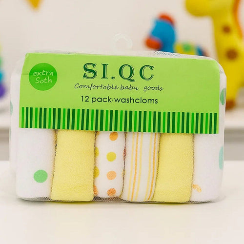 SLQC - Pack of 12 Face Towels - Yellow - China