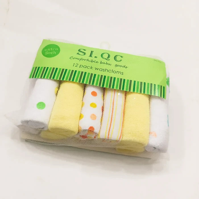 SLQC - Pack of 12 Face Towels - Yellow - China