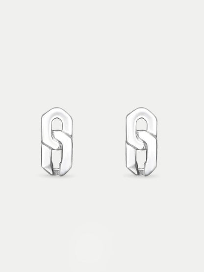 Sterling Silver Chain Stud Earrings | Silver-Image 1