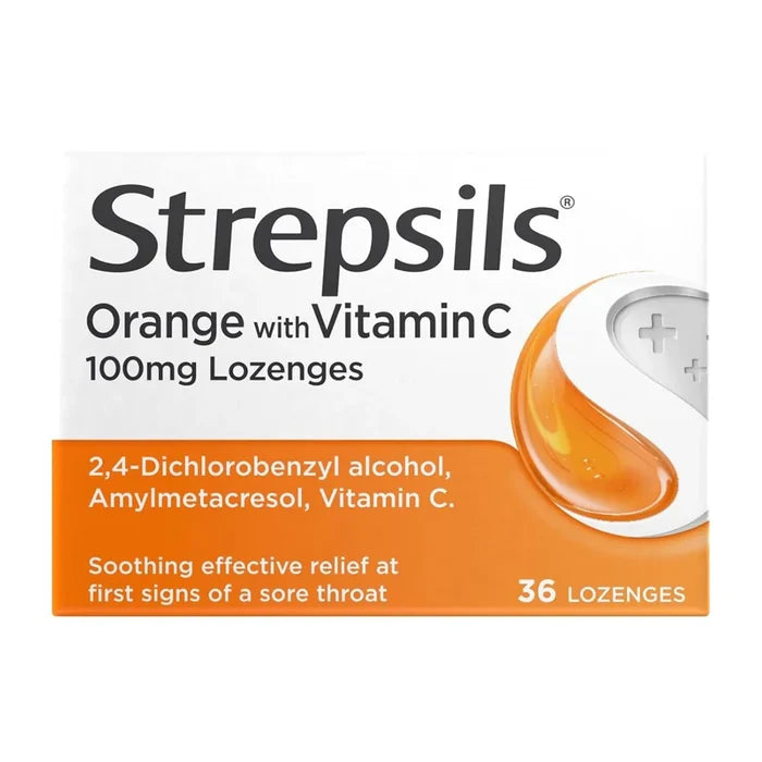 Strepsils Orange with Vitamin C Lozenges 36 count