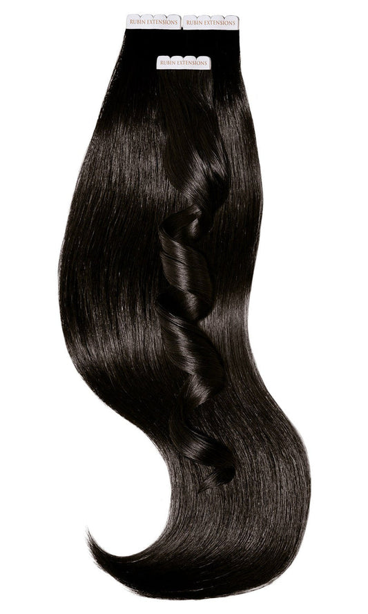 Invsible line tape-in extensions Jet Black braun
