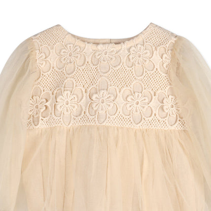 Thalia Crochet Lace Baby Tutu Romper & Headband (Organic Cotton)