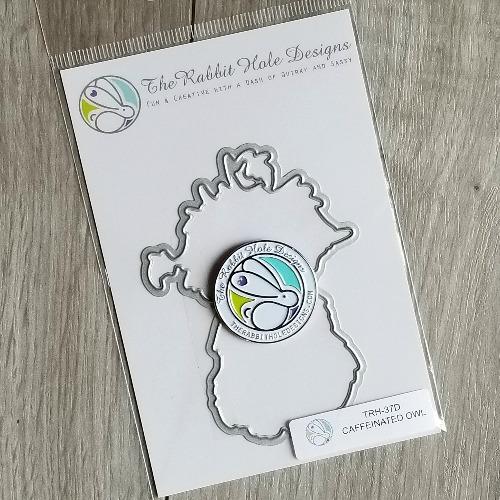 The Rabbit Hole Designs - Die - Caffeinated - Owl. The Rabbit Hole Designs dies are made of durable 100% steel. Usable in nearly every machine on the market! Use on cardstock, felt, fabric or shrink plastic. You can use wafer thin dies to cut, stencil, emboss and create! Available at Embellish Away located in Bowmanville Ontario Canada.