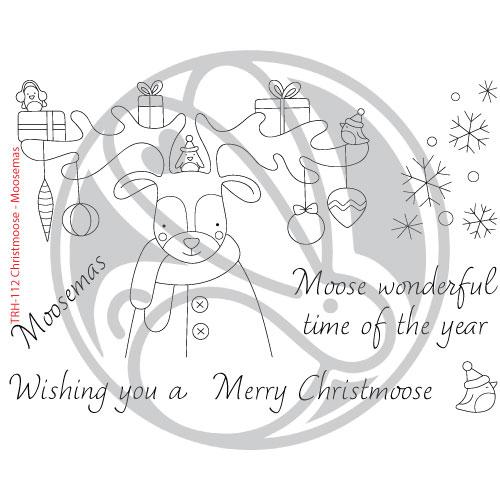 The Rabbit Hole Designs - Stamp and Die Set - Christmoose - Moosemas. Approx. size 4x6. Available at Embellish Away located in Bowmanville Ontario Canada.