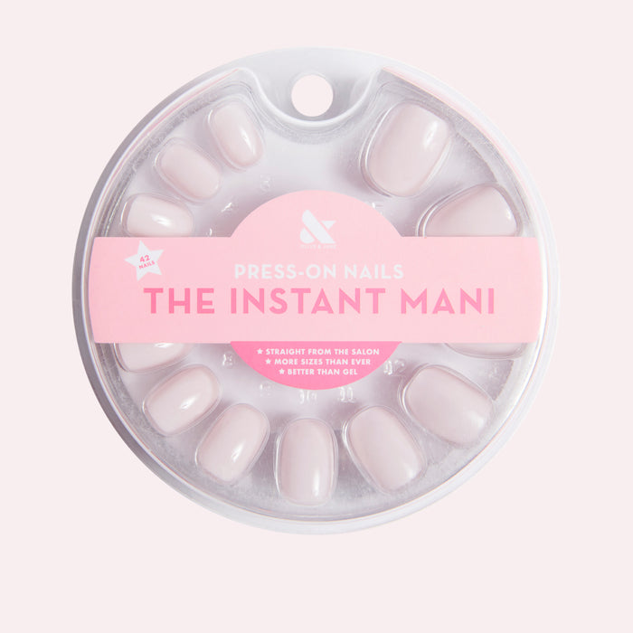 The Usual | Round | Extra Short neutral lavender grey extra short round press-on nails for a quick at-home mani