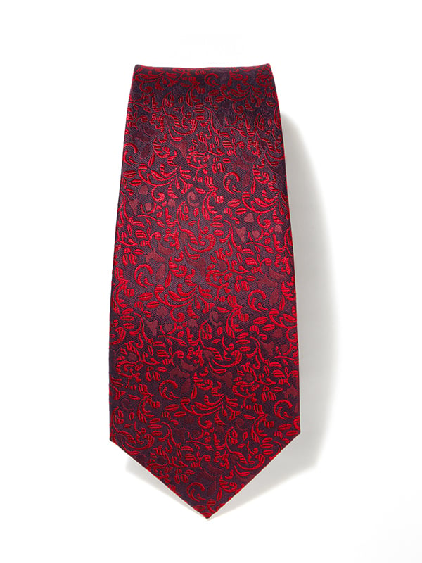 Torino All Over Dark Maroon Silk Tie
